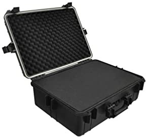 Outdoor Box Transportkoffer Aufbewahrungsbox Universalkoffer Kamerakoffer Fotokoffer Werkzeugkoffer mit Schaumstoff, Wetterfest, Stoßfest, 35 L, Schwarz 57 x 43 x 22 cm