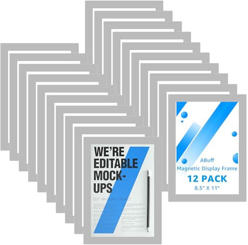 STARVAST 20 Stück Magnetrahmen A4，240x320MM Magnet Bilderrahmen，Silber Magnetrahmen Magnetische Bilderrahmen für Dokumente, Poster und Mehr im Din A4 Format