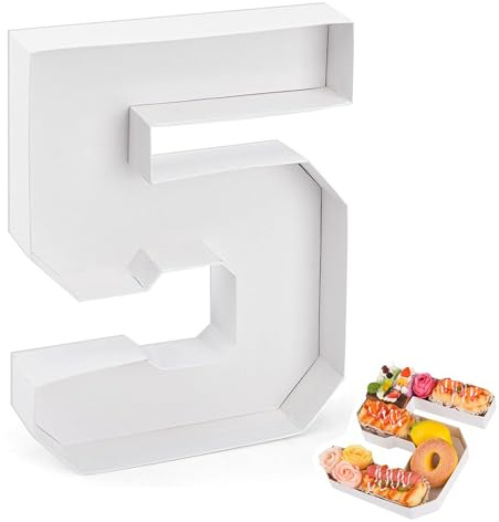 Hayaww Digitale Süßigkeitenbox Pappmaché-Zahlen Zahlenboxen aus Pappe Pappbuchstaben für Wurstwaren Zahlenkartons geburtstagsdekoration geburtstagsgeschenk Pappnummern Wurstwarennummern Weiß (5)