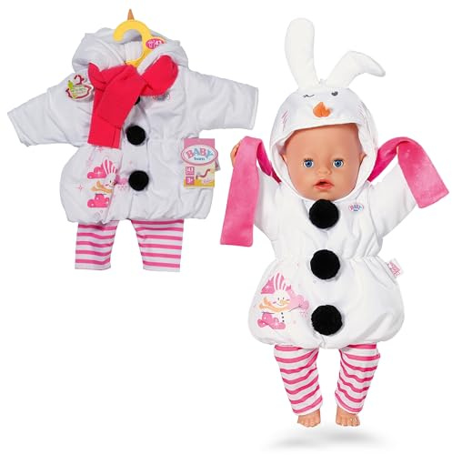 BABY born Schneemannkostüm für 43 cm Puppen mit Schal | Overall, Leggings, Schal, passend für 43 cm Puppen