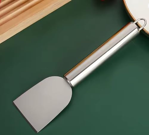 Kitchen Cleaning Scraper - Multi-Purpose Metal Utility Spatula for Kitchen, Bathroom, Home - Space-Saving Design High Hardness Rust Removal Shovel Silver Defrosting Shovel Pot