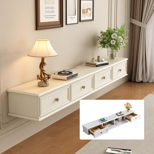NOYHHAV Lowboard hängend Fernsehkommode Tv Cabinet for Living Room mit komode Studie,Wohnzimmer, Schlafzimmer, Esszimmer (Weiß, 140 * 28 * 20CM)