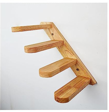 Kratzbaum zur Wandmontage, geräumige Kletterleiter & Sprungplattform für Kätzchen, stabile Holztreppe & Klettergerüst für Indoor-Katzen, helles und stilvolles Design