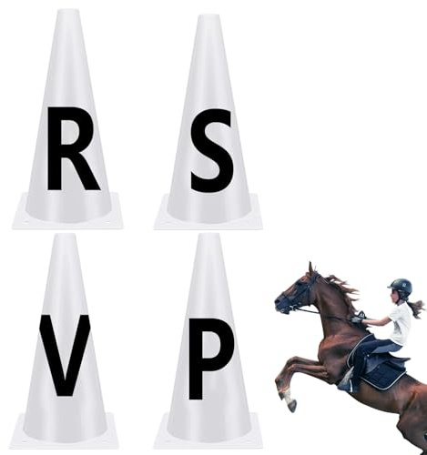 Koner för hästdressyr | Tävlingsdressyr, stapelbara sportträningskoner med bokstäver tävlingsmarkörer för ridningsevenemang