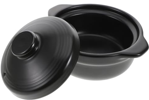 TOYANDONA Cazuela para Cocinar Olla para Estofado Tapa y Asas Dobles Resistente al Calor Adecuada para Sopa y Guisos Hogar y Restaurante 1,26L