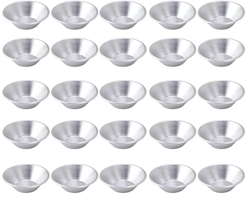 Ailgely Aluminum Egg Tart Mold, 25Pcs Small Cake Muffin Tin Cupcake Cookie Baking Cups, Best Thermal Conductivity for Uniform Baking, for Personal Desserts Like Pies and Cheesecakes,