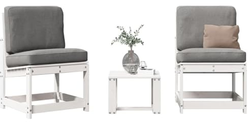 KTHLBRH Set di mobili da giardino in legno di pino massello con design elegante e stecche, impermeabile e stabile, per patio, terrazza o prato, seduta comoda con schienale