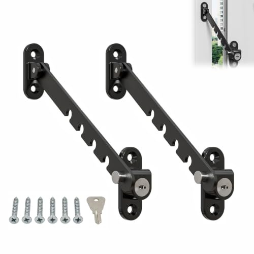 2 Stück Fensterfeststeller 18cm, 5-stufige Arretierung