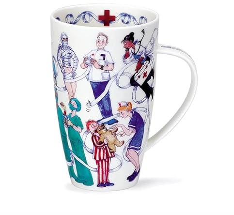 DUNOON Humorvoller und frecher Doktoren und Krankenschwestern feines Bone China großer Becher Henley-Art