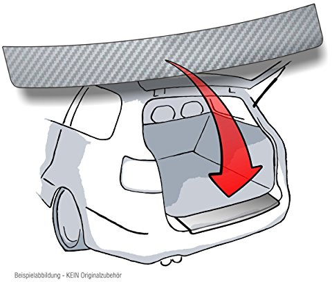 Lackschutzshop Ladekantenschutz passend für Audi A6 Avant/Kombi 4G (Typ 4G/C7 ab 2010) - 3D Carbon Silber