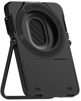 Ulanzi ML25 MagLock Magnetischer Kartenhalter für Mag Safe, Handy Ständer & Wallet aus Aluminium und Carbon, mit Fach für SD Karte, Smartphone Kartenetui - Schwarz