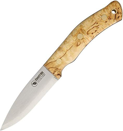 No.10 SFK - 14C28N/Scandi/Curly Birch/Firesteel - Fixed