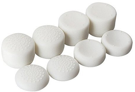 Pack of 8 pcs Analog Controller Gamepad Raised Antislip Thumb Stick Grips Thumbsticks Joystick Cap Cover for PS4, PS3, Switch Pro, Xbox one, Xbox 360, Wii U, PS2 Controller (White)
