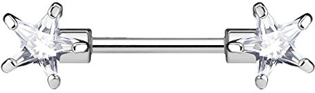 Piersando Intimpiercing Brustwarzen Piercing 2 Kristall Sterne