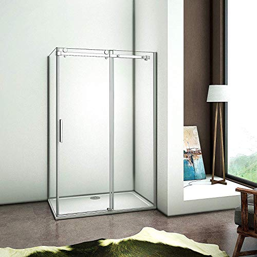 130x90cm Duschkabine Verstellbereich von 1273-1313 mm Duschabtrennung Nischentür Dusche aus 8mm Sicherheitsglas mit Nanobeschichtung Seitewand T2