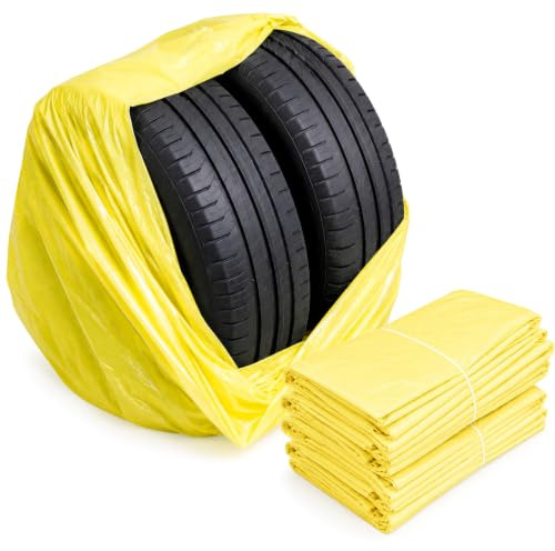 Stix Automotive Equipment Bolsas para neumáticos - 200 Unidades - 100x100cm - Bolsas de LDPE - Amarillo