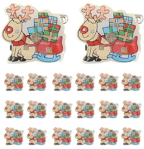 Amosfun Weihnachtsbrosche Led Leuchtend Glitzernde Plastik Anstecker FüR Kinder Party Deko Weihnachten Accessoires Geschenk