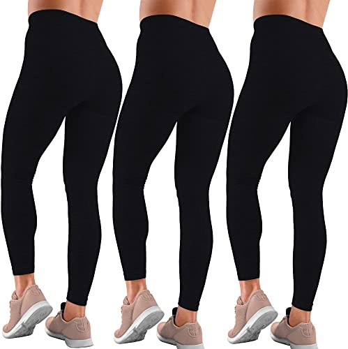 Love My Fashions® 3 Pack Leggings for Women UK High Waisted Fleece Lined Black Leggings Womens Tummy Control Soft Stretchy Gym Workout
