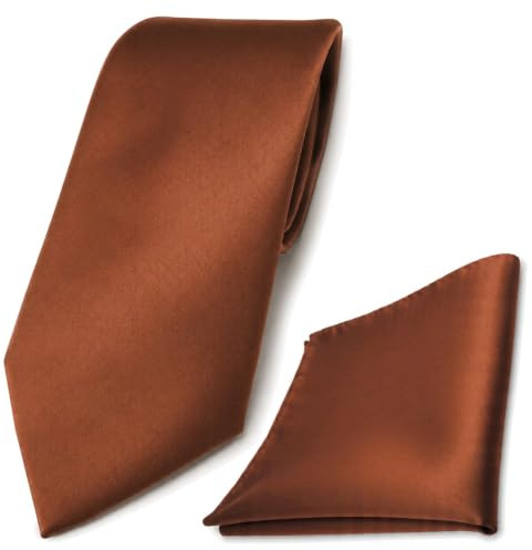 TigerTie Krawatte & Einstecktuch Set Herren Hochzeit Business Klassik 8 cm Polyester