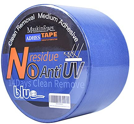 ADHES Exterior Masking Tape For Painting And Indoor Decorating Blue Painter Tape, UV Anti, Multi-Surface,DIY,Arts,Craft, 72mm x 55m 1roll