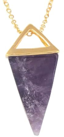Naturlig pärla pendelhalsband Crystal Quartz Stone Dowsing Pyramid hänge halsband kvinnor män Chakra smycken-ametist GULD