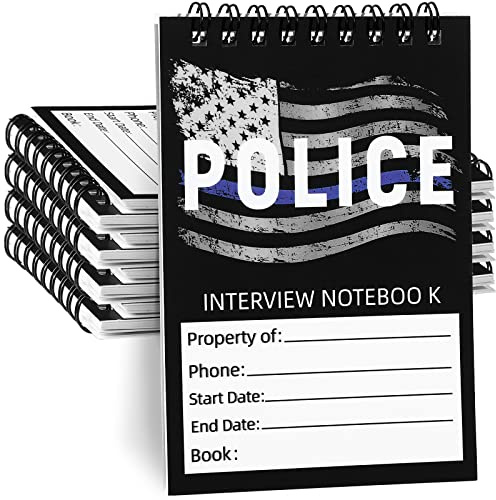 Sinmoe 8 Pcs Public Safety Police Field Interview book Top Bound Spiral Notebook, Writing Pad for Interviews, Accidents and Incident Reports, Field Book for Police, 5 x 3.5 Inches