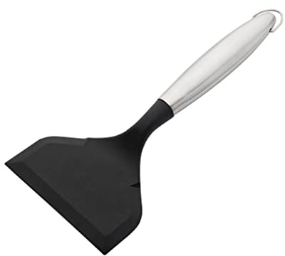 Cabilock Tamagoyaki, spatola in silicone resistente al calore, spatola per uova e wok con manico in acciaio inox, per cucinare, mescolare, colore: nero