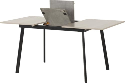 Seconique Avery Extending Dining Table in Concrete/Grey Oak Effect