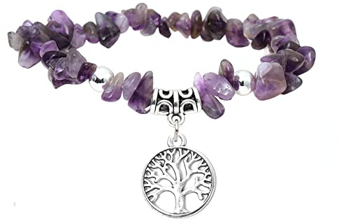 MILAKOO braccialetto scheggia pietre preziose braccialetto donne albero della vita braccialetto donne 7 chakra braccialetto pietre curative