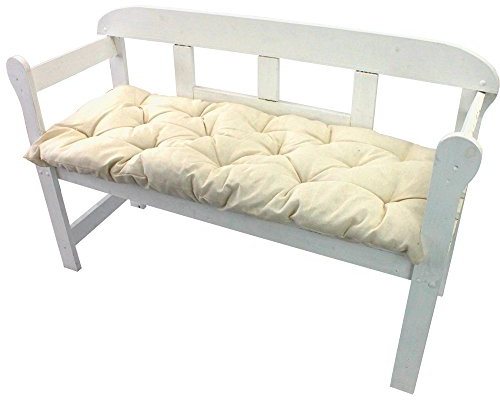 NYVI Bankauflage Ibiza 110x45 cm Ecru - Polsterauflage für Gartenbänke Gemütlich & Langlebig - Sitzauflagen für Bänke Outdoor & Indoor - Sitzkissen Auflage Bank Sitzbank