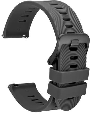 WOCCI Silikon Uhrenarmbänder mit Gewölbten Streifen, Schnellverschluss Ersatzbänder, Bandbreite 18mm 20mm 22mm