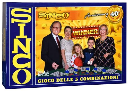 Ravensburger - Sinco, Giochi da tavolo adulti l'originale, Carte napoletane, Edizione speciale 40° anniversario, Giochi di societa, da 4 a 10 giocatori, Idee regalo