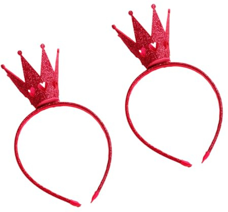 Beaupretty 3pièces Couronne Bandeau pour Garçon Fille Cheveux Décoration Fête Lot de Serre-têtes Fille Rose Rouge Accessoire Coiffure Costume Anniversaire Masqué Carnaval Noël Pâques