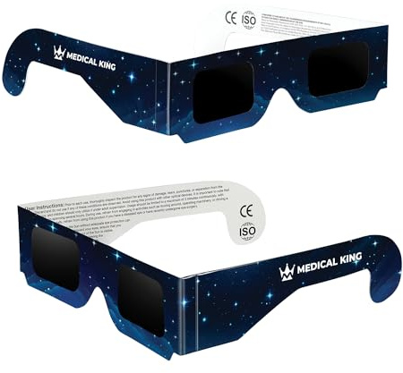 Medical king Solar Eclipse Glasses (2 pack) 2024 CE and ISO Certified Safe Shades for Direct Sun Viewing approvd 2024