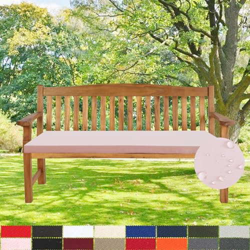 PHUSTJKL Bankkissen Bankauflage Outdoor Wasserdicht Stuhlkissen, 3CM Dicke rutschfeste Waschbar Abnehmbarem Gartenbankauflage, Sitzkissen für Gartenmöbel Schaukel Terrasse Drinnen, 110X40X3CM