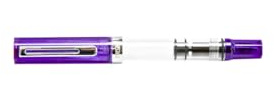 TWSBI Penna Stilografica Eco Trasparente Viola, Caricamento a Stantuffo, Pennino in Acciaio Misura M, 139 mm