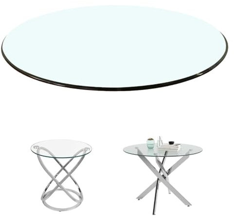 IMUNKT Rund Tisch Glasplatte, Sicherheitsglas Gehärtetes Glass, Tischplatte Glasscheibe, Tischschutz, 36CM 45CM 60CM 85CM 100CM, Transparent Glasplatte Für Couchtisch/Esstisch(360mm(14in))