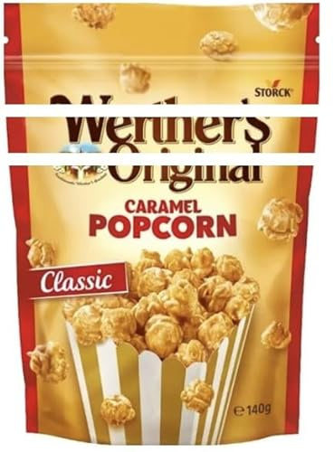 Popcorn Classic - Pop-corn Germany Original - Popcorn croustillant enrobé de caramel à la crème, avec couverture au caramel crémeux - Compatible avec Werther's - 140g