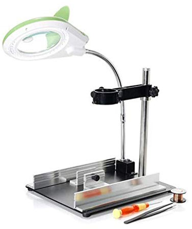 KOIAMVZW Loupe, Lampe loupe 8X – Lentille Lumineuse lumière du Jour – Lampe de Bureau grossissante avec loupe rotative, Bras oscillant, Lampe de Table, pour Table, tâche, Artisanat, Bijoux, Couture.