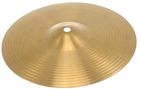 Toyvian Juego de Platillos de Latón Dorado para Batería Resistencia Deformación, Adecuado para Instrumentos de Percusión y Presentaciones Profesionales