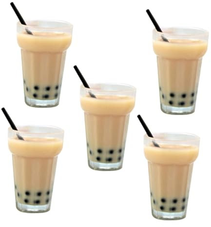 PERSELOSO 5 Stücke Miniatur Tee Für Puppenhaus Maßstab 112 Mini Getränke Requisiten Realistische Mini Getränke Dekorationen