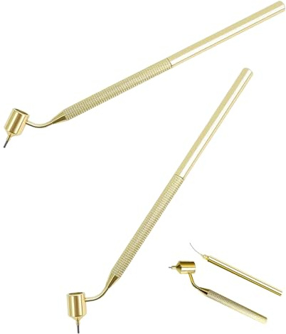 2 Piezas Pluma de Pintura de Línea Fina Pluma de Escritura Fluida Retro Aluminio Herramienta de Dibujo Portátil para Caligrafía y Reparación de Arañazos, 0,5 + 0,7 mm