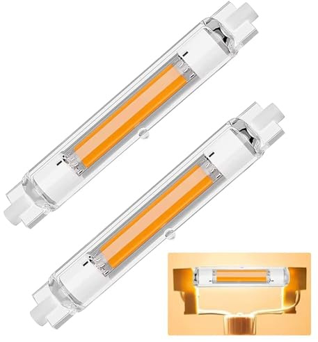 Dvnoua R7S LED 118mm Dimmbar 30W, Warmweiß 3000K 3000LM, R7S LED Lampen Ersatz für 300W J118mm Halogenstab, Led Stab Kein Flackern, 360°Abstrahlwinkel, 2PCS
