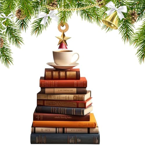 Yuemeuy Adorno Navideño De Árbol,Colgante Libro Acrílico 2D para Árbol De Navidad | Decoraciones para Fiestas Jardín Ventanas Interiores Patio Exterior