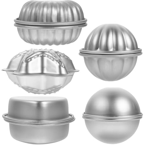 EPIGEIST 10 Stück Teiliges Aluminiumlegierungs badebomben formset mit Einzigartigen Formen Antihaftbeschichtet Leicht zu Entformen für DIY Badesalz Seifenherstellung zu Hause Geschenk