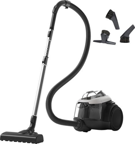 AEG CLEAN 6000 Staubsauger Beutellos, Starke Zyklontechnologie 700 W, AllFloor Bodendüse, 6-stufige Filtration - hygienisch saubere Luft, 1,6 l Staubbehälter, 12 m Aktionsradius, 73 dB, Weiß, AL61C2SW
