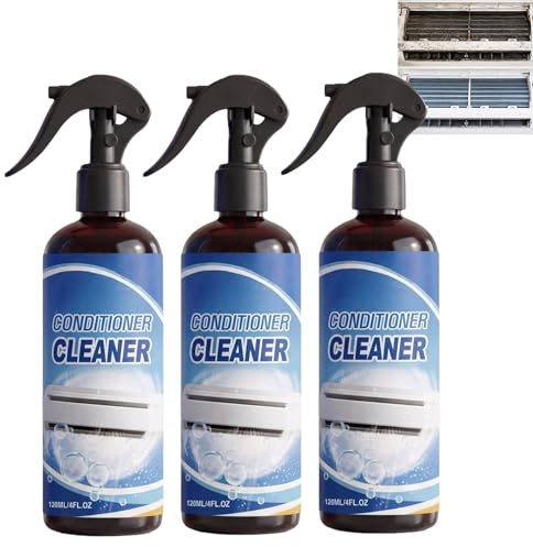 Heavy Duty HVAC Coil Cleaner Foam Spray, No Rinse Evaporator & Condenser Coil Cleaning Foam, Foaming Climate Conditioner Cleaner for Portable Window Appliance, (3pcs)