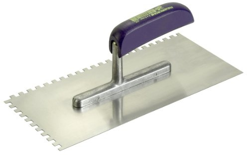 Connex COX781244 Zahnglättekelle, Stahl, Zahnung rechts und vorne, Größe 280 x 130 mm, Zahnung 4 x 4 mm
