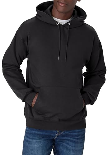 Hanes Men's Ultimate Cotton Heavyweight Pullover Hoodie Sweatshirt, Black, Large