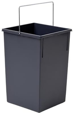 Hailo 15L Inneneimer Ersatzeimer 1008879 - Mülleimer-Einsatz m Henkel f Tandem/Terzett Abfalltrennsystem - Dunkelgrauer Kunststoff-Ersatz Modelle 3660101, 3650101, 3663101 - Robuste Qualität